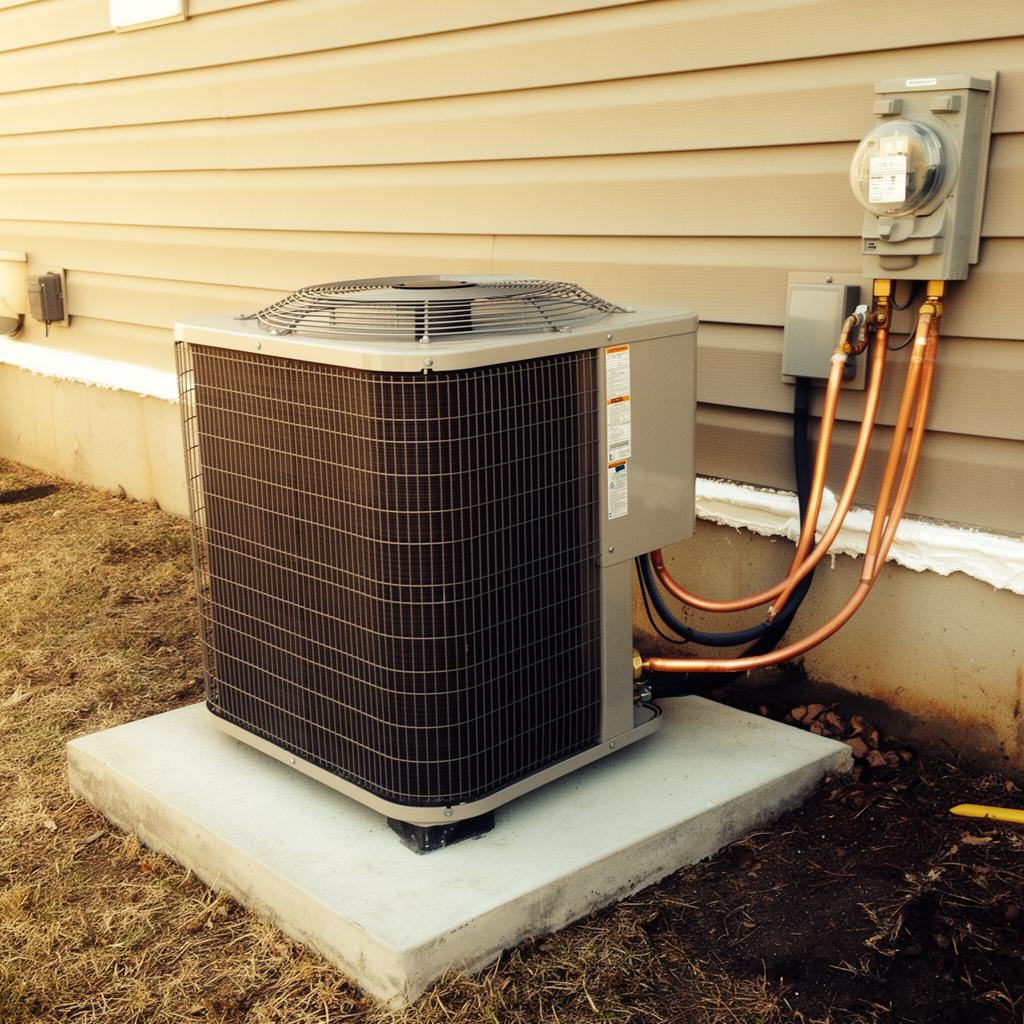 New AC condenser unit installed at a Castle Rock CO home